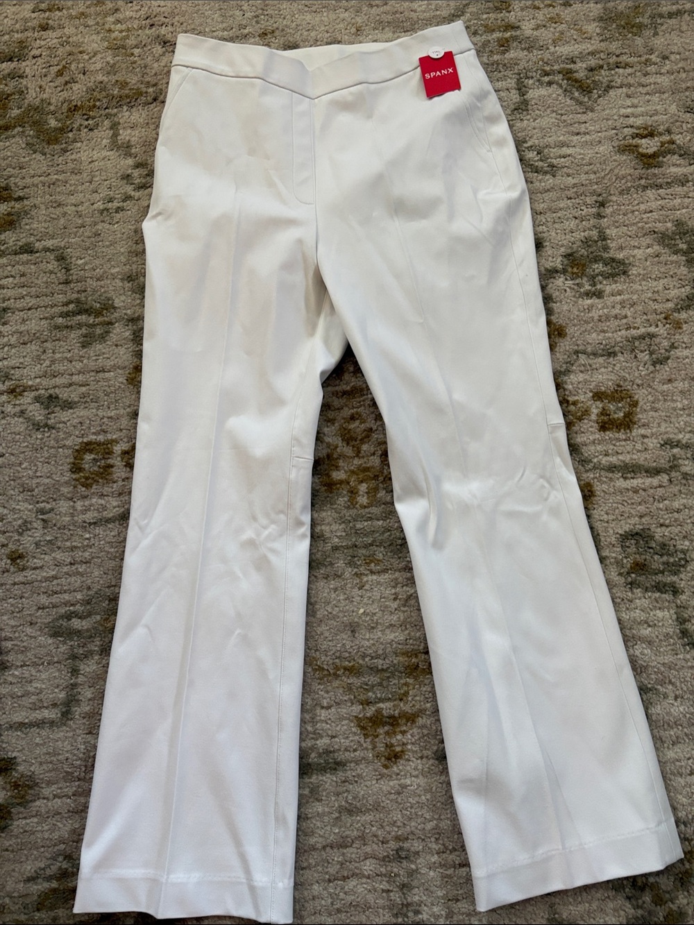 SPANX Women's White Cropped Tailored Ankle Pants